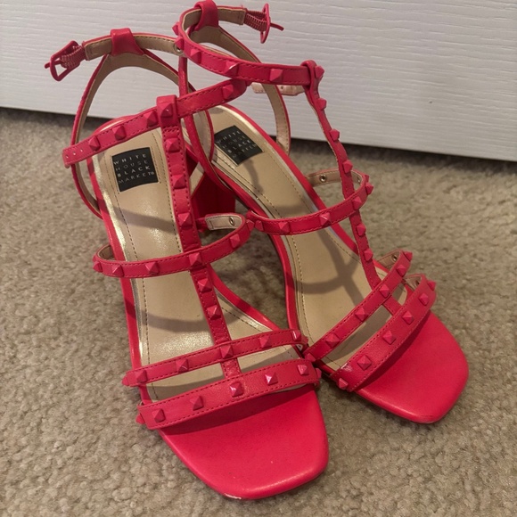 WHBM Pink Strappy Sandals/Heels Size 6 - Picture 1 of 4